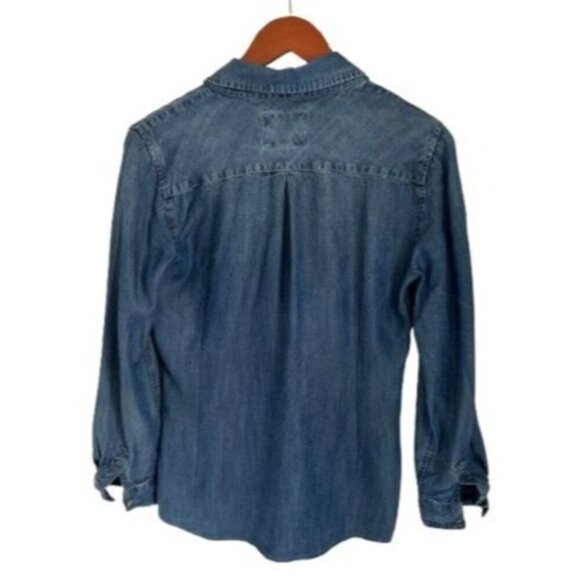 RAILS CARTER CHAMBRAY BUTTON DOWN Shirt Blue Pockets Size Small - Picture 5 of 8